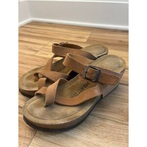 Project Cloud Wm Suede Platform Wedge Sandals Brown Leather Insole US 9 EUR 40